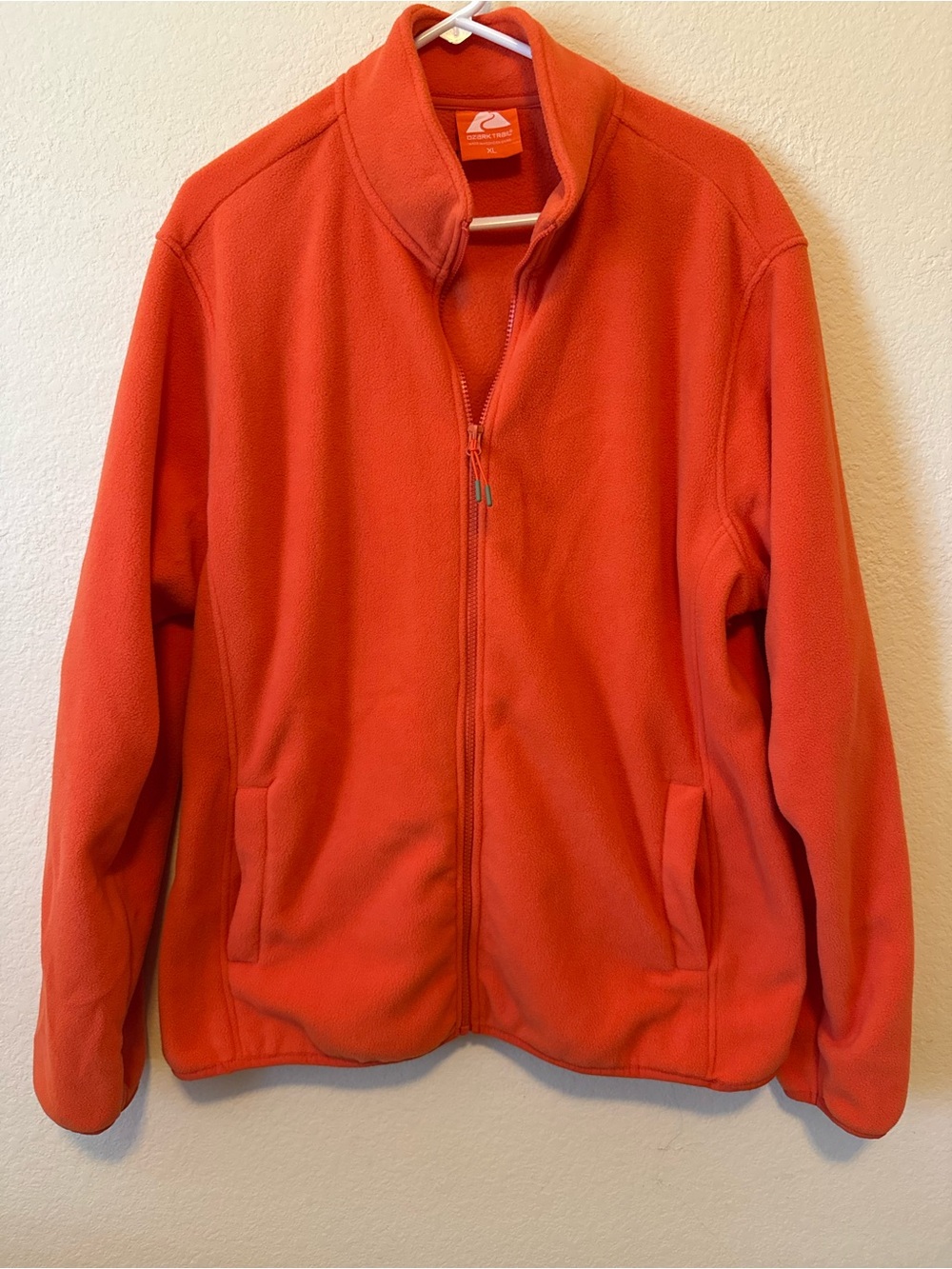 Ozark Trail Men's Full Zip Jacket w/ Pockets Stand-Up Collar Orange XL